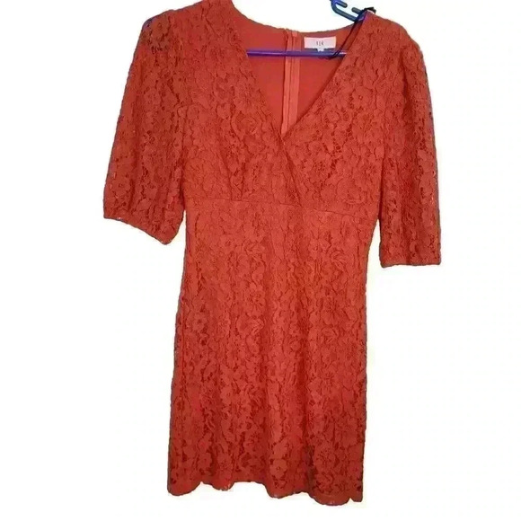 NSR Napean Sea Rd Womens Dress Red Size Small Harlow Lace Mini Melon - Picture 1 of 16